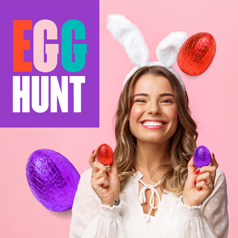 Girl holding Easter eggs